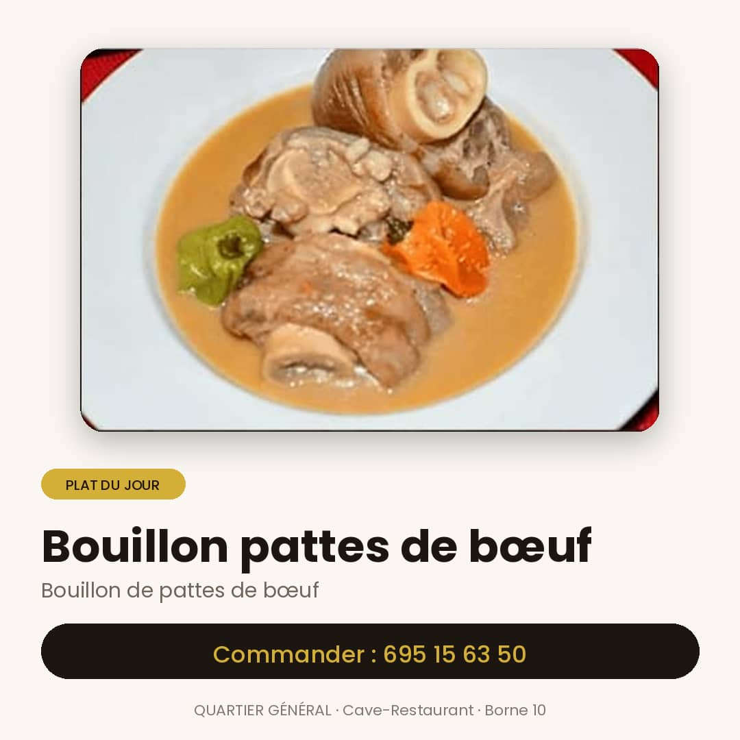 BOUILLON DE PATTES DE BOEUF — vue 1